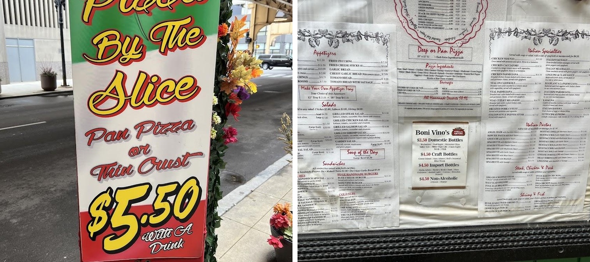 Boni Vino Ristorante & Pizzeria Menu